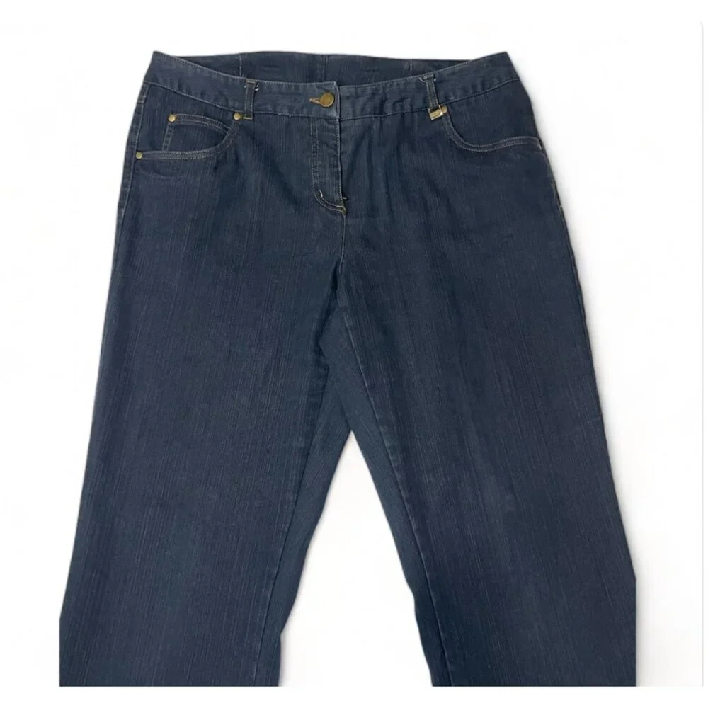 TanJay Women's Petites Dark Wash Denim Bootcut Jeans, Size 10P - Picture 2 of 16